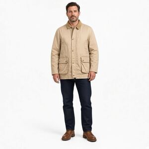 Vintage William Barry Campgrounds Jacket Mens XL Beige Lined Barn Coat USA Made